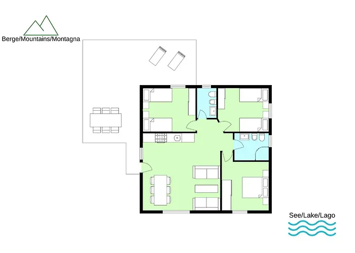 Rose Gialla Pastella Terrassen Og Lägenhet *